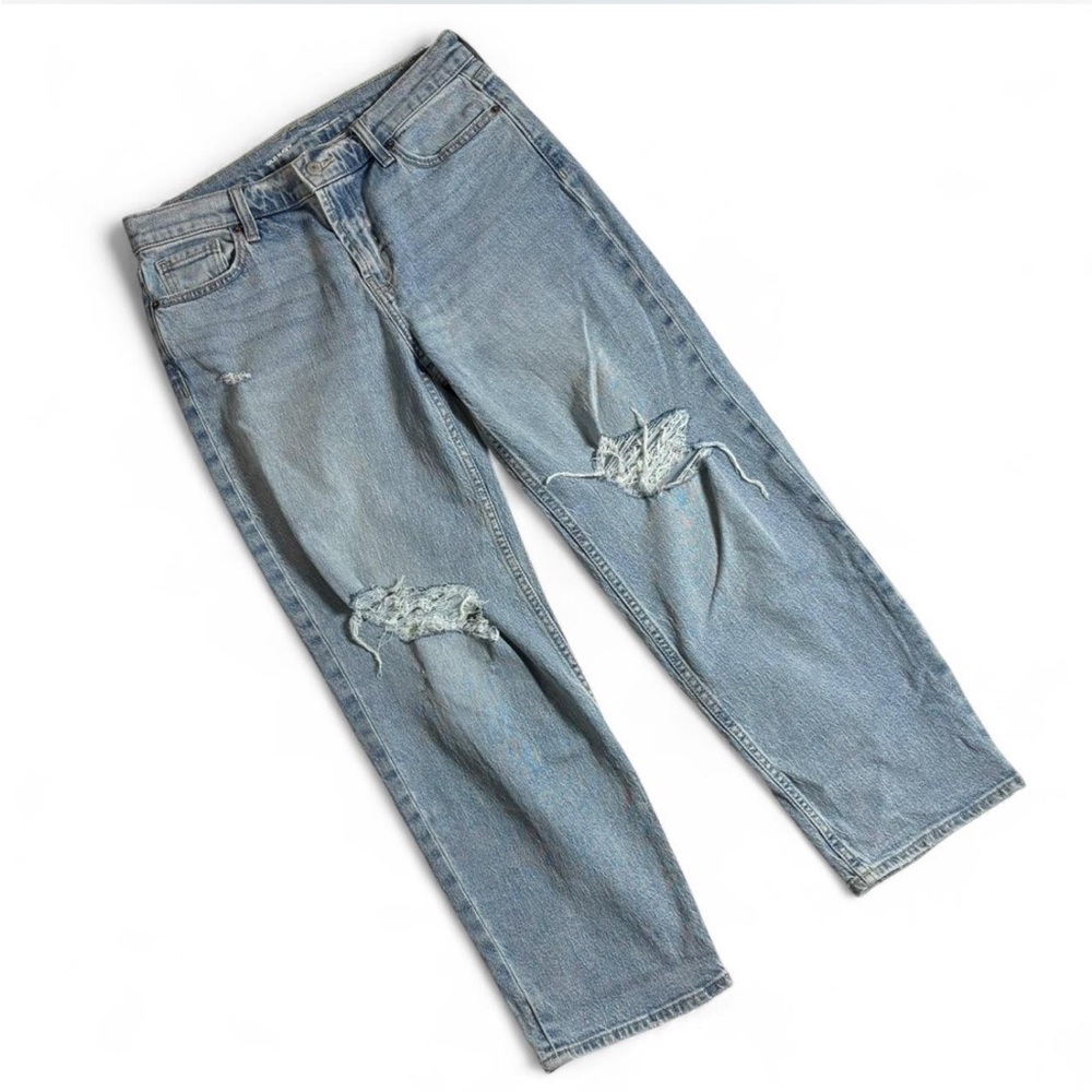 Old Navy Mid Rise Distressed Boyfriend Loose Jeans 6 - Picture 3 of 5